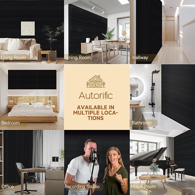 Autorific Acoustic Wall Panels, 6 Pack Total Size 72 x 48 Inches, Self-Adhesive - Image 7