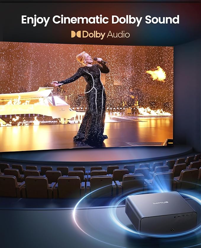 Smart-Projector with WiFi6 and Bluetooth, Outdoor Movie Projector & DoIby - Image 4