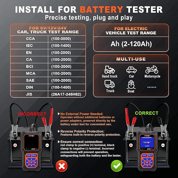 BT60 Pro Acclope Car Battery Tester - Image 6