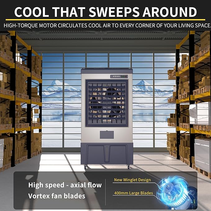 Landeagle 56″ Swamp Cooler Air Conditioner, 8979CFM Portable Evaporative Coolers - Image 2