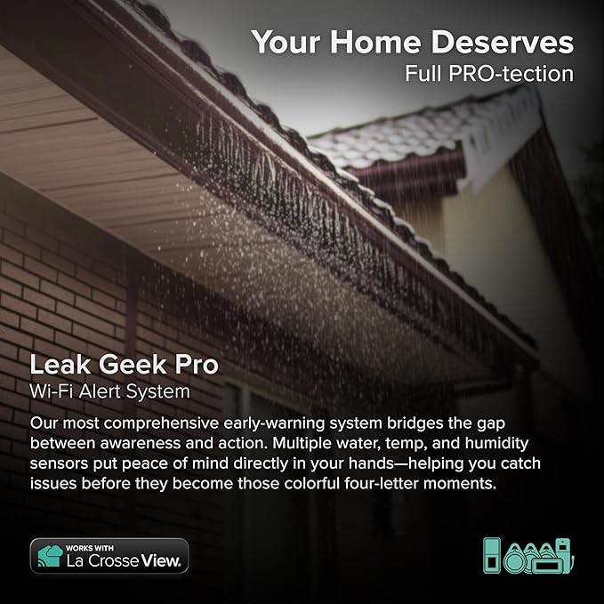 Leak Geek Pro Wi-Fi Alert System: Bridge Gateway, 3 Water Spot Detection Sensors - Image 2