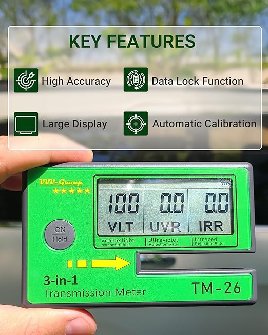 Digital Car Window Tint Meter TM-26 / Side Window Tint, Sun Control Film - Image 3