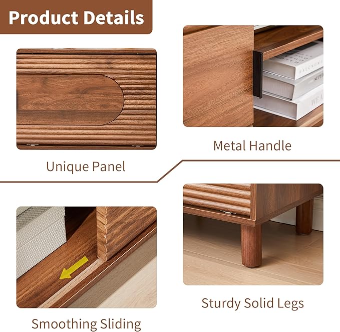 Bifins 63inch Wood TV Stand for Televisions up to 70 Inches, Mid Century Modern - Image 5