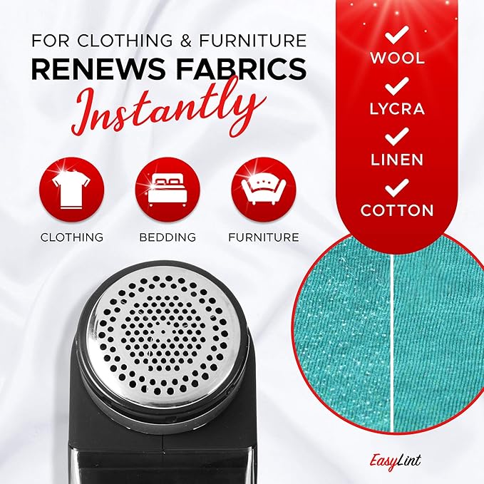 EasyLint Professional Fabric Shaver Lint Remover, Electric Sweater Shaver - Image 3