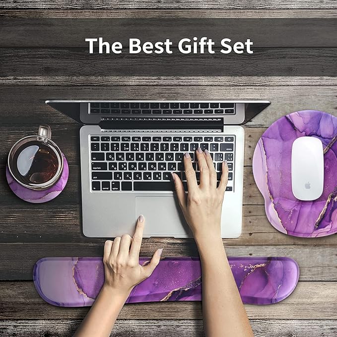 iCasso Purple Ergonomic Large Mouse Pad - Image 7