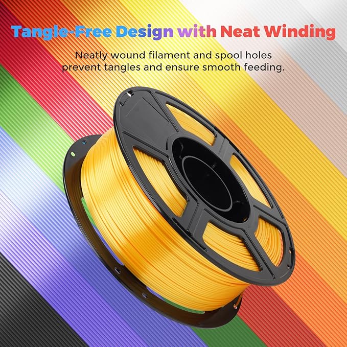FLASHFORGE Silk PLA Filament 1.75mm Bright Gold, Smooth and Silky Texture 3D - Image 6