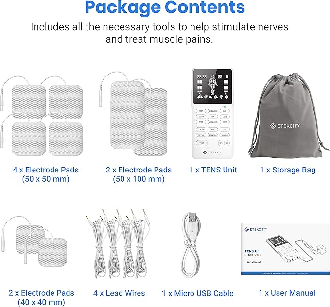 Etekcity 4-Channel Rechargeable TENS Unit, FSA-HSA Eligible Muscle Stimulator - Image 8