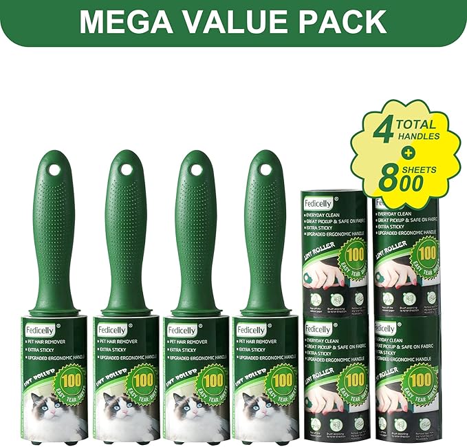 Fedicelly Lint Rollers Pet Hair Extra Sticky Clothes, Cat Dog Hair Remover - Image 2