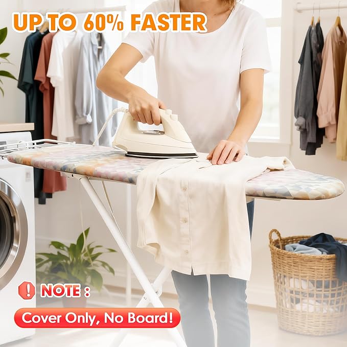 Ironing Board Cover and Pad, 15x54 Standard Size Thick Iron Padding, Scorch & - Image 2