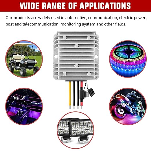 Nilight 48V 36V to 12V Voltage Converter 360W 30A Regulator Step Down to 12VDC - Image 9