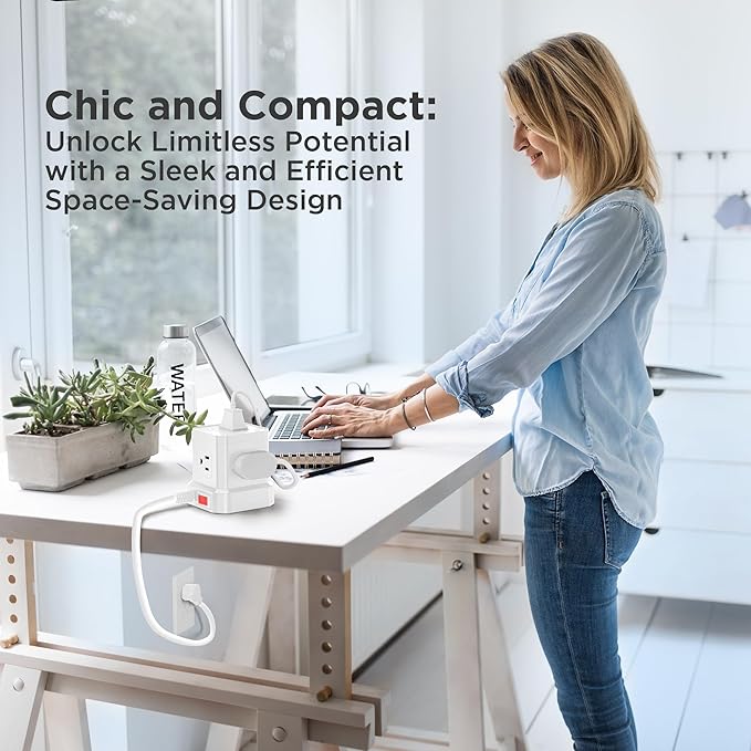Uncaged Ergonomics Cube Power Strips w/Surge Protection, 10ft Extension Cord - Image 6
