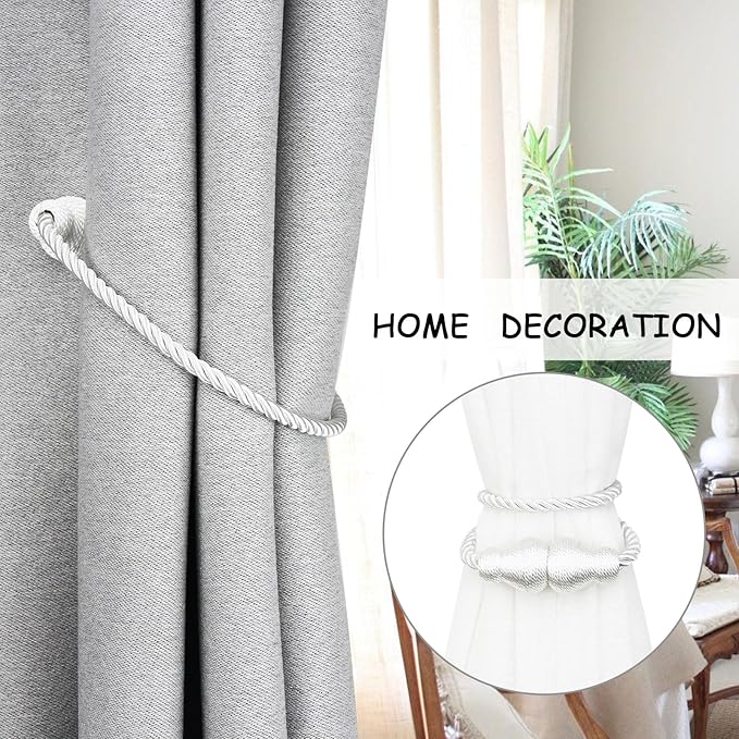 Nieffeiy Magnetic Curtain Tiebacks Outdoor Curtain Tie Backs Rope Decorative - Image 5