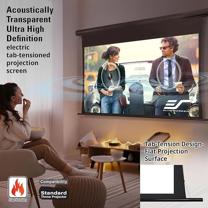 Elite Screens Saker Tab-Tension AcousticProUHD RC1 Kit, Acoustically Sound - Image 7