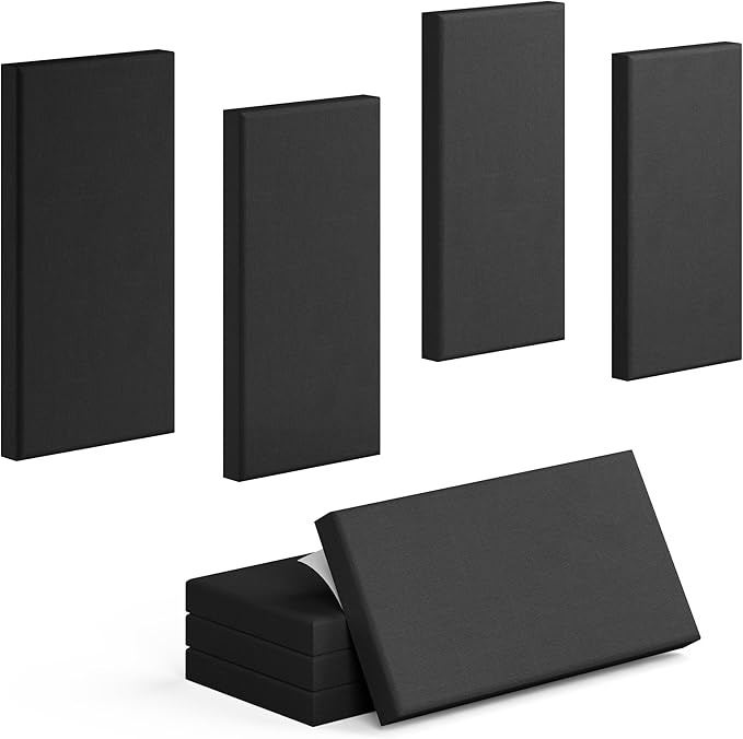 4 Pack High-Density Core with Fabric Cover Acoustic Panels – 24×12×2 In by Amantech