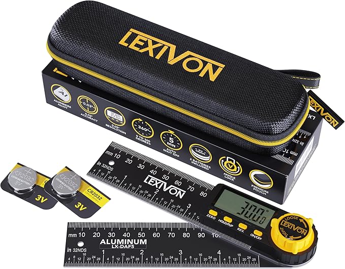 LEXIVON Aluminum Digital Angle Finder Gauge, 5-inch/130mm Multi-Purpose by LEXIVONTools