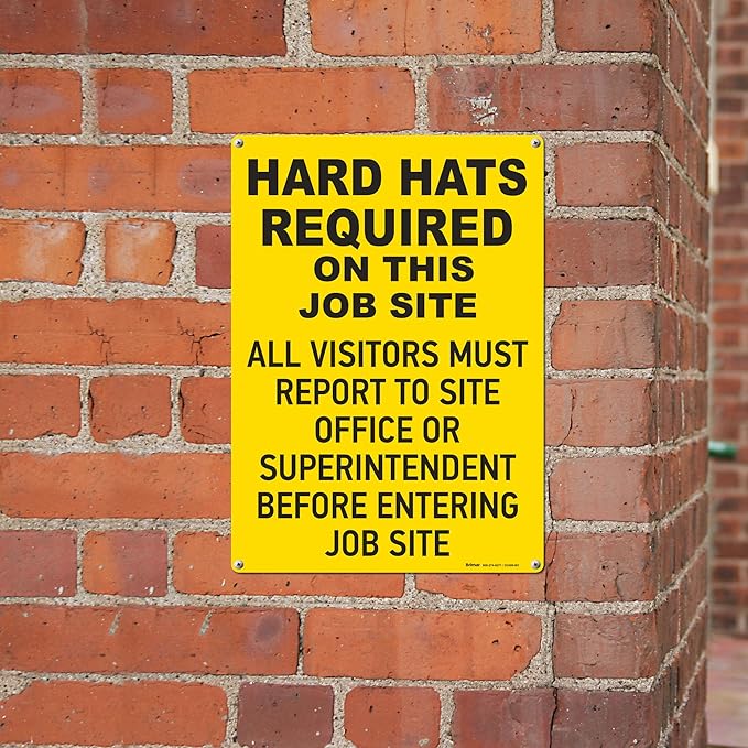 Brimar - 10" x 14" - Hard Hats Required on Job Site Sign - .055″ Polyethylene - Image 4
