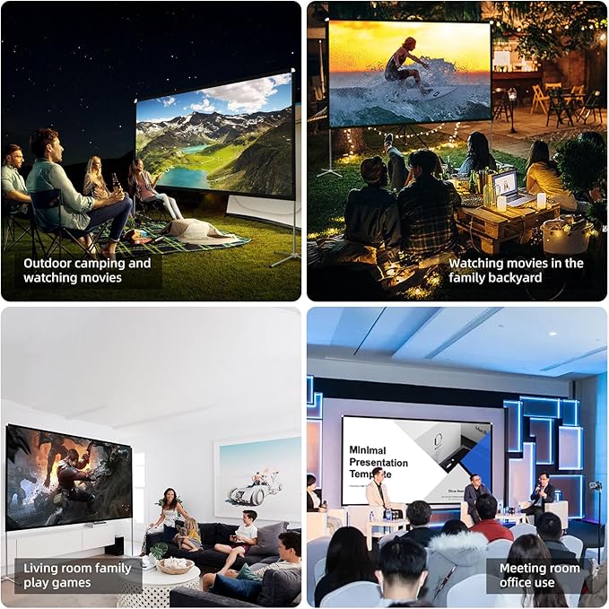 Projector Screen Outdoor Portable Movie: 120 inch Foldable Projection Screen - Image 4