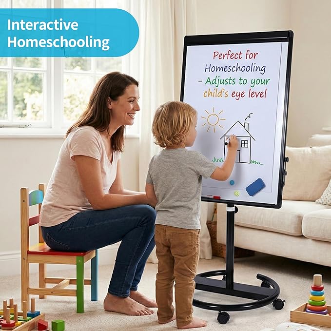 40 X 28 Inch Mobile Magnetic Whiteboard on Wheels, Rolling Dry Erase Board - Image 7