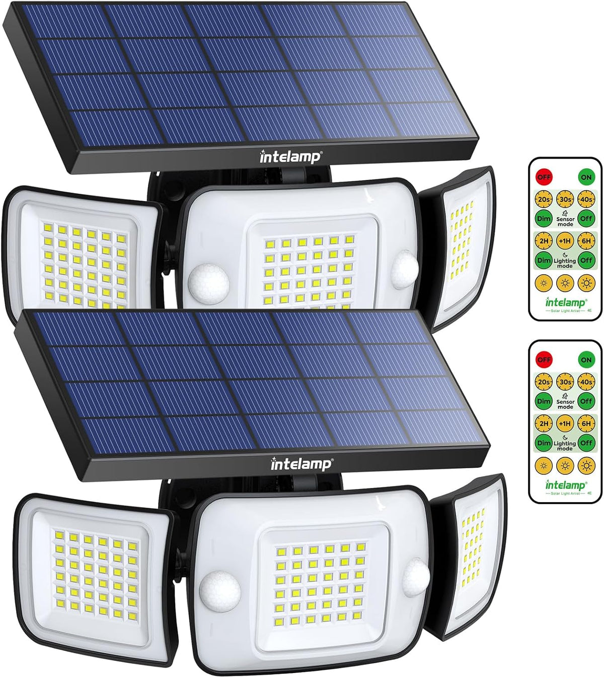 intelamp Solar Flood Lights Outdoor Waterproof, 6000mAh 1200LM Solar Powered