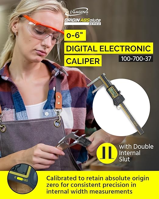 iGAGING Absolute Origin 0-6" Internal Slot Digital Caliper, IP54 Stainless Steel - Image 2