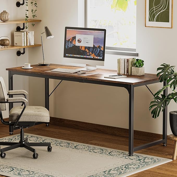 Huuger Computer Desk, 70 Inch Office Desk, Gaming Desk - Image 7