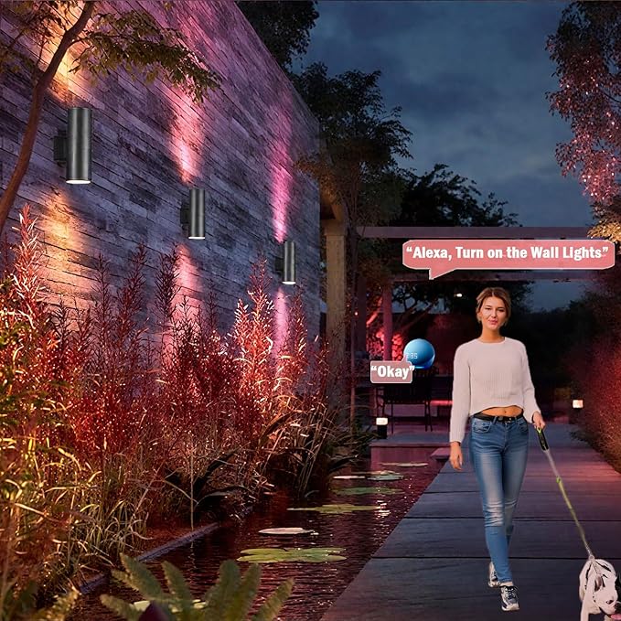 rosykite Exterior Double Up Down Outdoor Wall Lights, Mi.Light Remote Control - Image 4