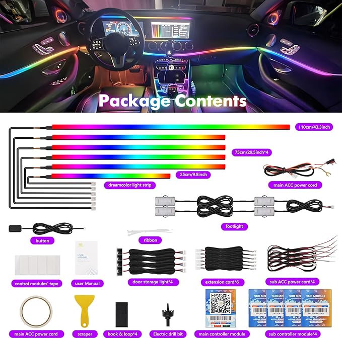 New Version Acrylic Car Dreamcolor Ambient Lighting Kit 14 in 1 LED Interior - Image 9