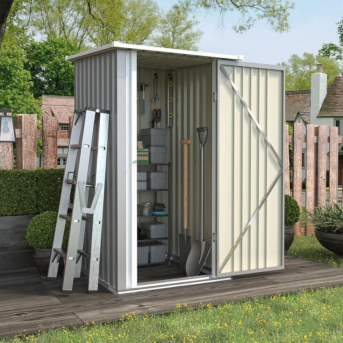patiowell 3x3 ft storage shed, small metal shed, main product view