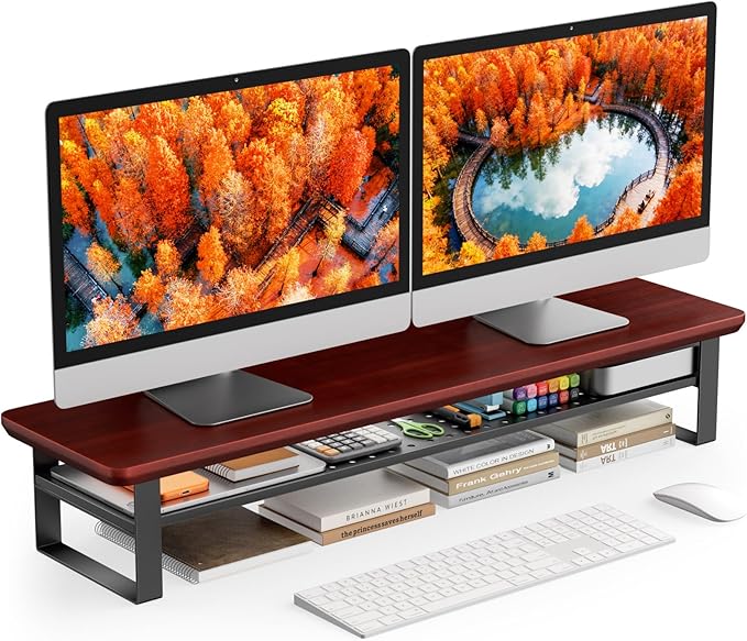NestNeat Dual Monitor Stand, 35.4 Inch Monitor Stand Riser by NestNeatHome