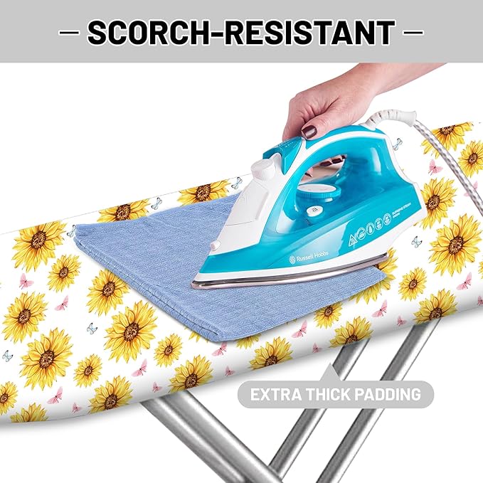 Extra Thick Ironing Board Cover and Pad, Summer Sunflowers 15x54 Ironing Board - Image 4