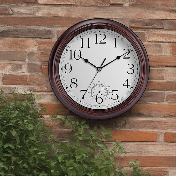 KECYET 12 Inch Outdoor Wall Clock - Image 3