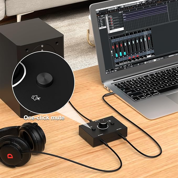 Dingsun 3.5mm Audio Switch, Stereo Audio Selector Box Passive Speaker Headphone - Image 5