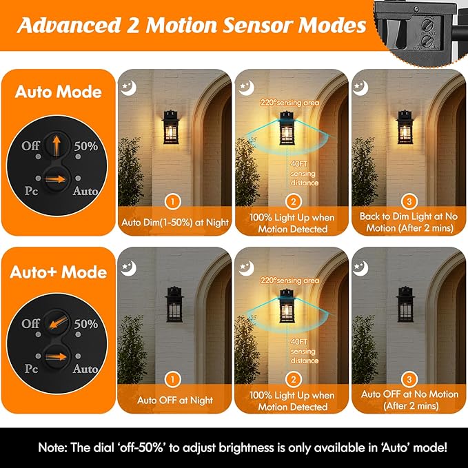 Motion Sensor Dusk Dawn Outdoor Wall Light Fixture - Image 2