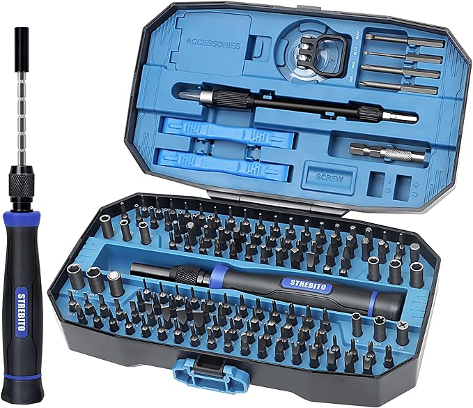 STREBITO Precision Screwdriver Set 153 in 1 Small Magnetic Screwdriver Set by STREBITO