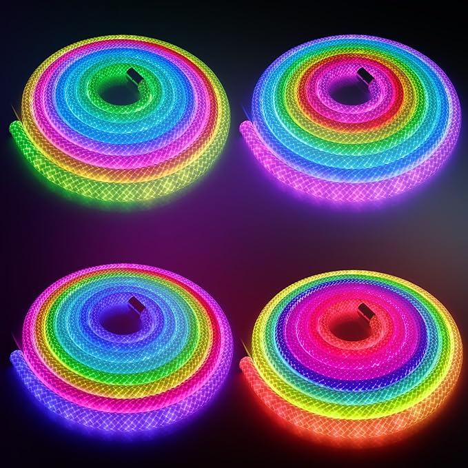 maylit 360 Degree Luminous Reticulate Weave Rope Lights, 16.4ft Addressable - Image 2