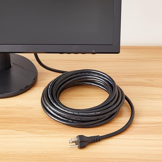 Amazon Basics PC Power Cord, 25 feet, AC Power Cord - Image 6
