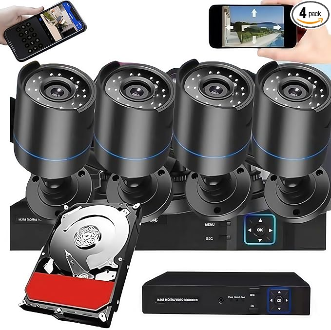 3000TVL Home Security System Surveillance DVR Camera Kits, 4K NVR by Unknown