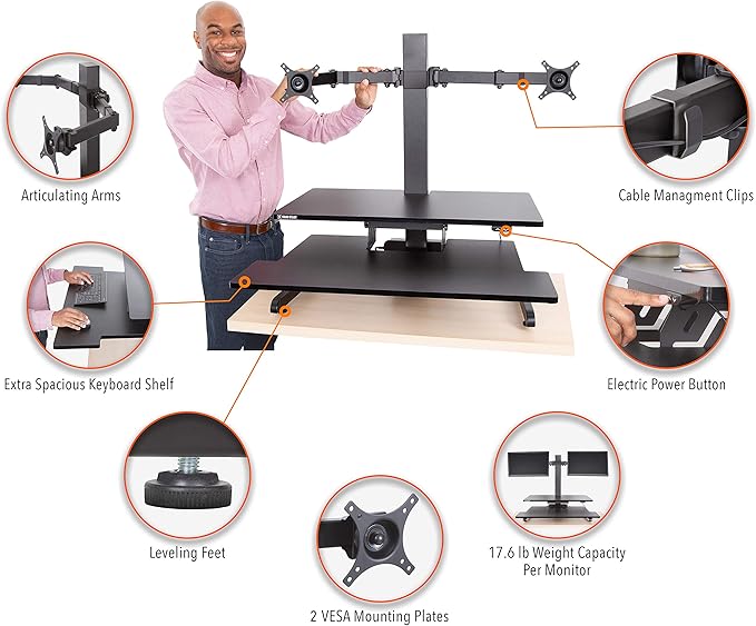 Stand Steady Techtonic Electric Standing Desk Converter - Image 3