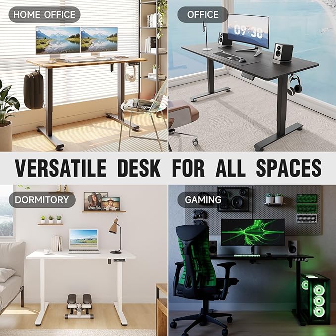Veken 55 Inch, Height Adjustable Sit Stand Up, Wood Desktop, Work Home Office - Image 7
