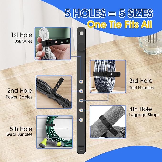 AROIC 90Pcs Silicone Cable Ties - Image 6