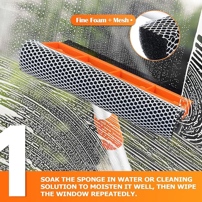 ARTIPOLY Squeegee for Window | 2-in-1 Window Cleaner Sponge and Soft Rubber - Image 4
