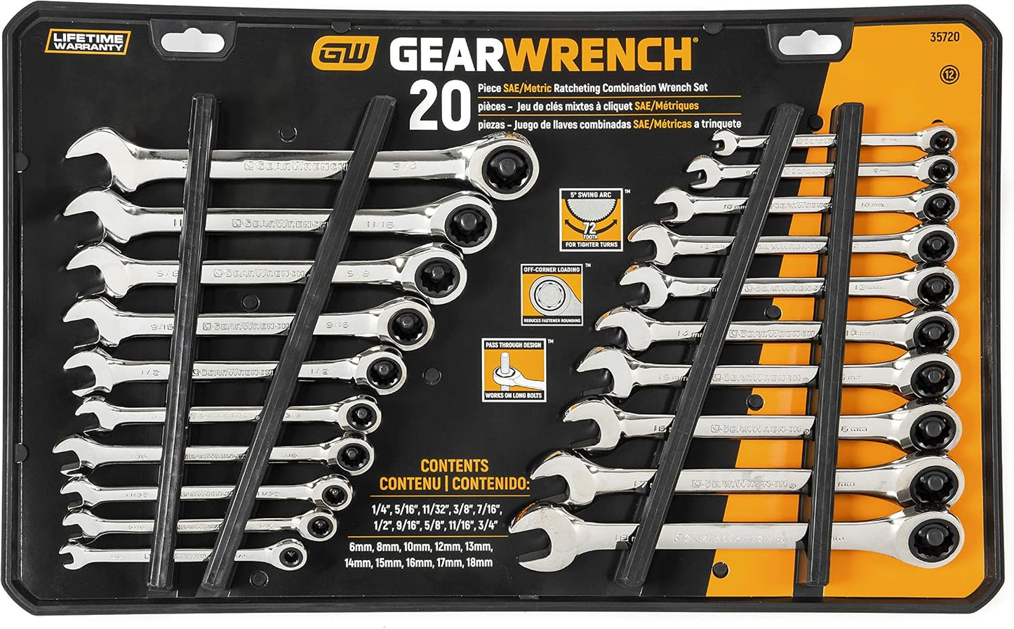 GEARWRENCH 20 Piece Ratcheting Wrench Set | SAE & Metric | 35720