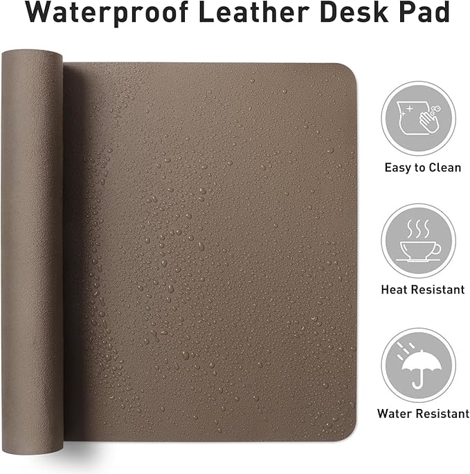 Aothia Leather Desk Pad Protector, Large Mouse Pad, Office Mat, Non-Slip PU - Image 7