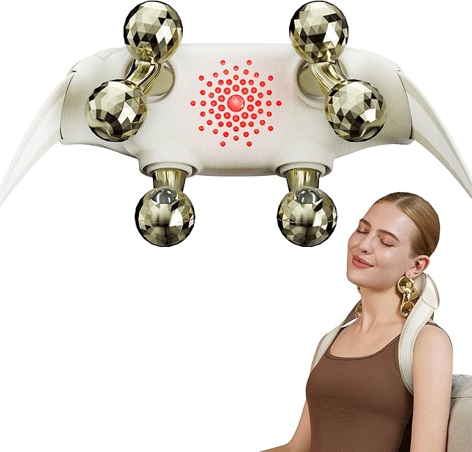 SKG Neck Massager for Pain Relief Deep Tissue Shiatsu Cordless Neck and by SKG