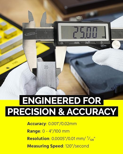 iGaging Premium IP54 0-4" EZ CAL Fractional Digital Caliper - Image 3