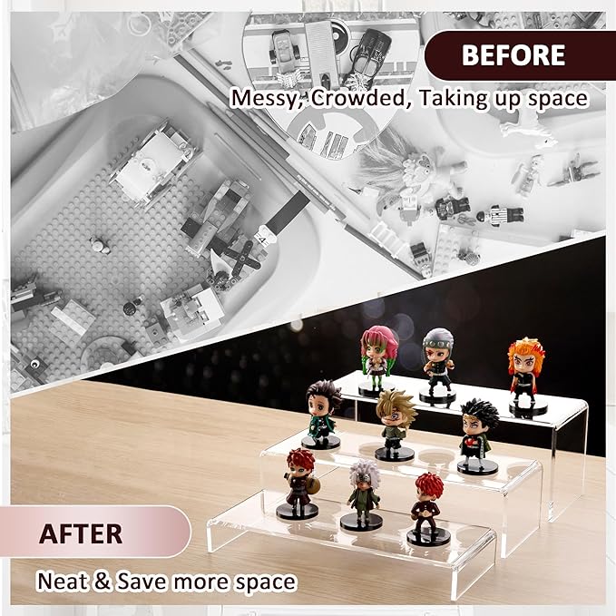 LFTYTUO 1 Set Large Acrylic Clear Display Risers, 3 Sizes 12" Rectangular - Image 6