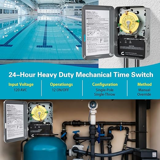 T101 Mechanical Timer Switch, 120V 40A SPST, 2HP - Image 5