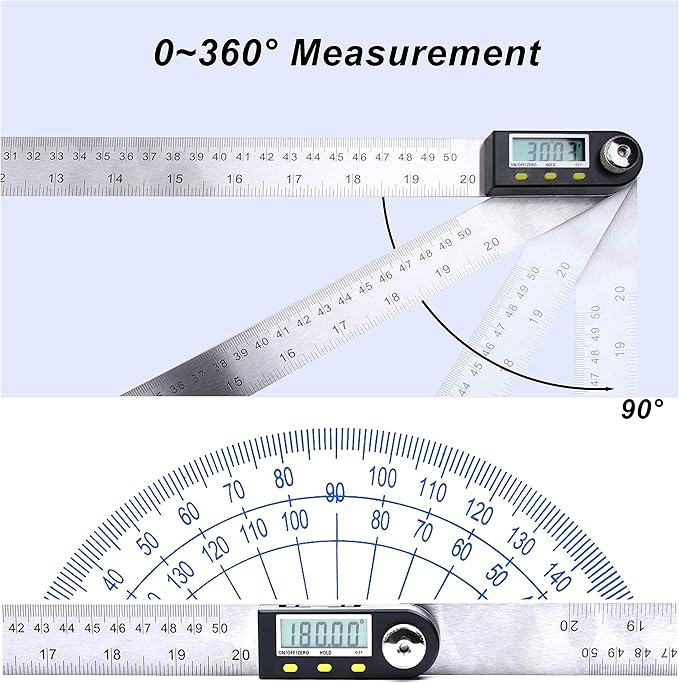 Yangoutool Digital Angle Ruler 20inches/500mm Stainless Steel Digital Angle - Image 5