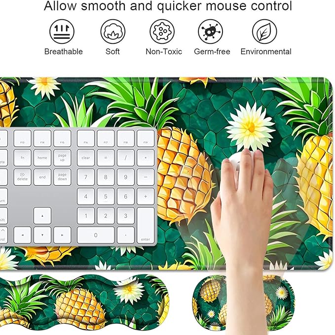 4 in 1 Ergonomic Keyboard Wrist Rest & Mouse Pad Wrist Rest Set, Large XXL - Image 3