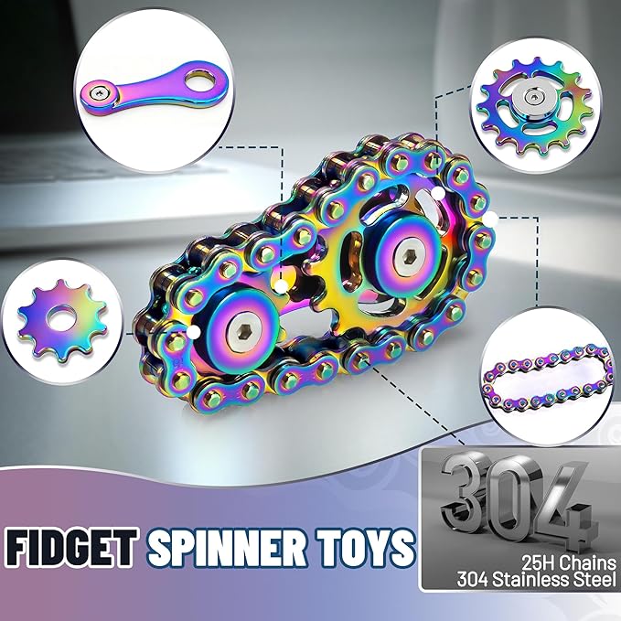 Valentines Day Gifts for Teens Boys Metal Fidget Spinner Toys for Adults - Image 3